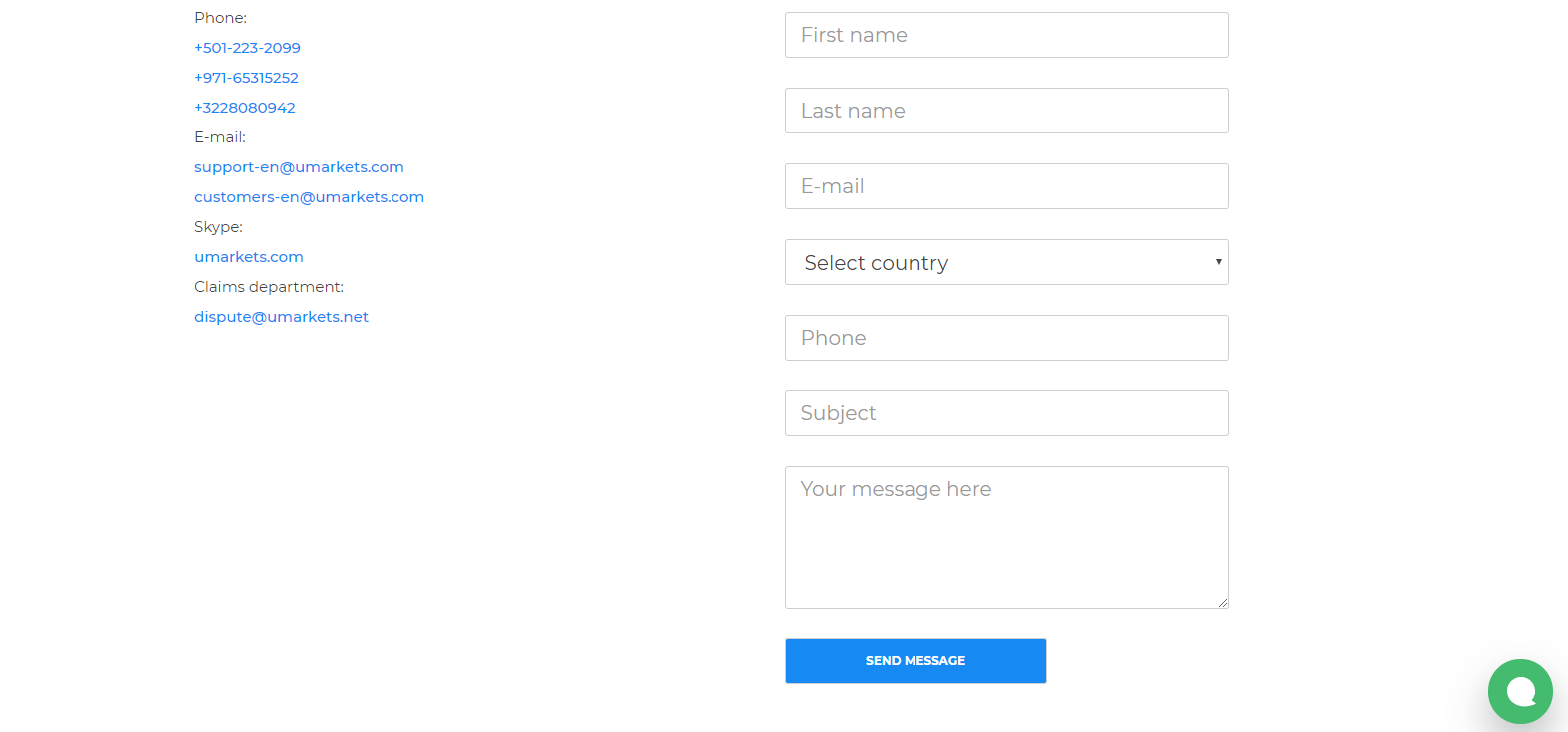 Umarkets Review customer support request Umarkets Review customer support request